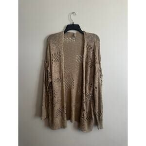 Grecerelle Womens Open Front Knit Cardigan Sweater Size L